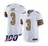 Youth New Orleans Saints #3 Wil Lutz Limited White Rush Vapor Untouchable 100th Season Football Jersey