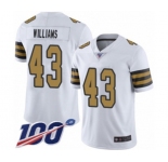 Youth New Orleans Saints #43 Marcus Williams Limited White Rush Vapor Untouchable 100th Season Football Jersey