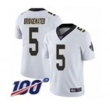 Youth New Orleans Saints #5 Teddy Bridgewater White Vapor Untouchable Limited Player 100th Season Football Jersey