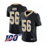 Youth New Orleans Saints #56 DeMario Davis Black Team Color Vapor Untouchable Limited Player 100th Season Football Jersey