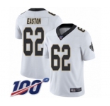 Youth New Orleans Saints #62 Nick Easton White Vapor Untouchable Limited Player 100th Season Football Jersey