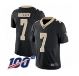 Youth New Orleans Saints #7 Morten Andersen Black Team Color Vapor Untouchable Limited Player 100th Season Football Jersey