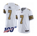 Youth New Orleans Saints #7 Taysom Hill Limited White Rush Vapor Untouchable 100th Season Football Jersey