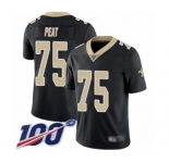 Youth New Orleans Saints #75 Andrus Peat Black Team Color Vapor Untouchable Limited Player 100th Season Football Jersey