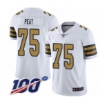 Youth New Orleans Saints #75 Andrus Peat Limited White Rush Vapor Untouchable 100th Season Football Jersey