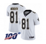 Youth New Orleans Saints #81 Cameron Meredith White Vapor Untouchable Limited Player 100th Season Football Jerse