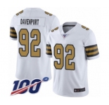 Youth New Orleans Saints #92 Marcus Davenport Limited White Rush Vapor Untouchable 100th Season Football Jersey