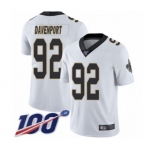Youth New Orleans Saints #92 Marcus Davenport White Vapor Untouchable Limited Player 100th Season Football Jersey