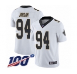 Youth New Orleans Saints #94 Cameron Jordan White Vapor Untouchable Limited Player 100th Season Football Jersey