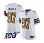 Youth New Orleans Saints #97 Mario Edwards Jr Limited White Rush Vapor Untouchable 100th Season Football Jersey