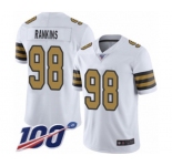 Youth New Orleans Saints #98 Sheldon Rankins Limited White Rush Vapor Untouchable 100th Season Football Jersey
