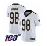 Youth New Orleans Saints #98 Sheldon Rankins White Vapor Untouchable Limited Player 100th Season Football Jersey