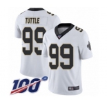 Youth New Orleans Saints #99 Shy Tuttle White Vapor Untouchable Limited Player 100th Season Football Jersey