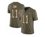 Youth Nike New Orleans Saints #11 Tommylee Lewis Limited Olive Gold 2017 Salute to Service NFL Jersey