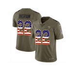 Youth Nike New Orleans Saints #22 Mark Ingram Limited Olive USA Flag 2017 Salute to Service NFL Jersey