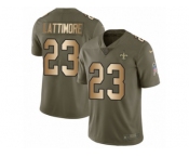 Youth Nike New Orleans Saints #23 Marshon Lattimore Limited Olive Gold 2017 Salute to Service NFL Jersey