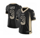 Youth Nike New Orleans Saints #3 Wil Lutz Limited Black Rush Drift Fashion NFL Jersey