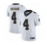 Youth Nike New Orleans Saints #4 Tom Savage White Vapor Untouchable Limited Player NFL Jersey