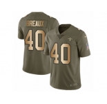 Youth Nike New Orleans Saints #40 Delvin Breaux Limited Olive Gold 2017 Salute to Service NFL Jersey