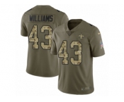 Youth Nike New Orleans Saints #43 Marcus Williams Limited Olive Camo 2017 Salute to Service NFL Jersey