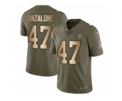 Youth Nike New Orleans Saints #47 Alex Anzalone Limited Olive Gold 2017 Salute to Service NFL Jersey