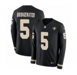 Youth Nike New Orleans Saints #5 Teddy Bridgewater Limited Black Therma Long Sleeve NFL Jersey