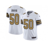 Youth Nike New Orleans Saints #50 DeMario Davis White Stitched NFL Limited Rush Jersey