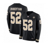 Youth Nike New Orleans Saints #52 Craig Robertson Limited Black Therma Long Sleeve NFL Jersey