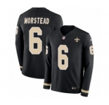 Youth Nike New Orleans Saints #6 Thomas Morstead Limited Black Therma Long Sleeve NFL Jersey