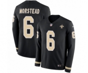 Youth Nike New Orleans Saints #6 Thomas Morstead Limited Black Therma Long Sleeve NFL Jersey