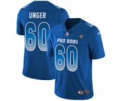 Youth Nike New Orleans Saints #60 Max Unger Limited Royal Blue NFC 2019 Pro Bowl NFL Jersey