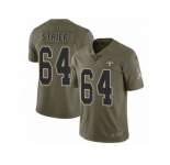 Youth Nike New Orleans Saints #64 Zach Strief Limited Olive 2017 Salute to Service NFL Jersey