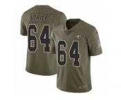 Youth Nike New Orleans Saints #64 Zach Strief Limited Olive 2017 Salute to Service NFL Jersey