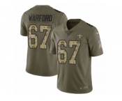 Youth Nike New Orleans Saints #67 Larry Warford Limited Olive Camo 2017 Salute to Service NFL Jersey