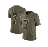 Youth Nike New Orleans Saints #7 Morten Andersen Limited Olive 2017 Salute to Service NFL Jersey