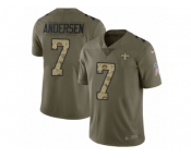 Youth Nike New Orleans Saints #7 Morten Andersen Limited Olive Camo 2017 Salute to Service NFL Jersey