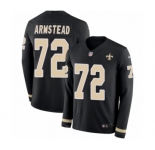 Youth Nike New Orleans Saints #72 Terron Armstead Limited Black Therma Long Sleeve NFL Jersey