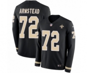 Youth Nike New Orleans Saints #72 Terron Armstead Limited Black Therma Long Sleeve NFL Jersey