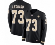 Youth Nike New Orleans Saints #73 Rick Leonard Limited Black Therma Long Sleeve NFL Jersey
