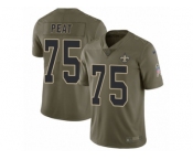 Youth Nike New Orleans Saints #75 Andrus Peat Limited Olive 2017 Salute to Service NFL Jersey