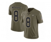 Youth Nike New Orleans Saints #8 Archie Manning Limited Olive 2017 Salute to Service NFL Jersey