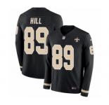 Youth Nike New Orleans Saints #89 Josh Hill Limited Black Therma Long Sleeve NFL Jersey