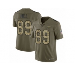 Youth Nike New Orleans Saints #89 Josh Hill Limited Olive Camo 2017 Salute to Service NFL Jersey