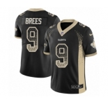 Youth Nike New Orleans Saints #9 Drew Brees Limited Black Rush Drift Fashion NFL Jersey