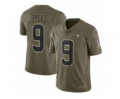 Youth Nike New Orleans Saints #9 Drew Brees Limited Olive 2017 Salute to Service NFL Jersey
