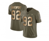 Youth Nike New Orleans Saints #92 Marcus Davenport Olive Gold Stitched NFL Limited 2017 Salute to Service Jersey