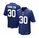 Men's New York Giants #30 Antonio Hamilton Game Royal Blue Team Color Football Jersey