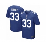 Men's Nike New York Giants #33 Bobby Rainey Elite Royal Blue Team Color NFL Jersey