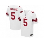 Men's Nike New York Giants #5 Randy Bullock Elite White NFL Jersey