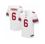 Men's Nike New York Giants #6 Logan Thomas Elite White NFL Jersey